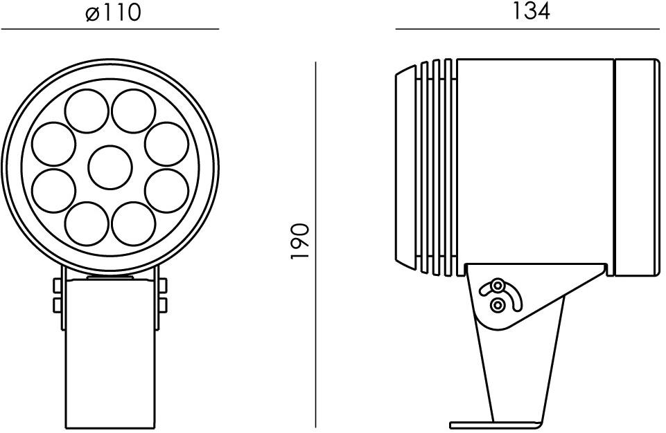 NEXO LUCE Регулируемый светодиодный проектор для улицы Projector nexo luce 1017 - Вид №2