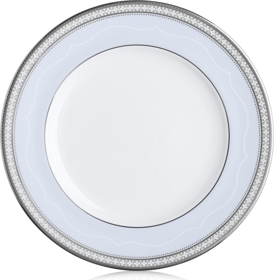 10646040 Noritake Тарелка закусочная Noritake "Трефолио,платиновый кант" 22см Фарфор костяной 