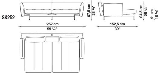 B&B Italia 4-х местный кожаный диван Saké sun-id-1457556 - Вид №27