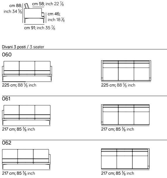 AMURA 3-х местный тканевый диван Segno Am008.060 - Вид №4