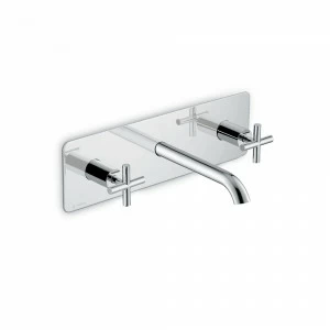 Внешняя часть Настенная группа умывальников с 3 отверстиями, одинарная крышка, без съемного сливного набора. BLINK NEWFORM Италия