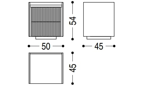 Прикроватная тумбочка из шпона с ящиками In Stock Riva1920 ARCH-00147608 - Вид №2