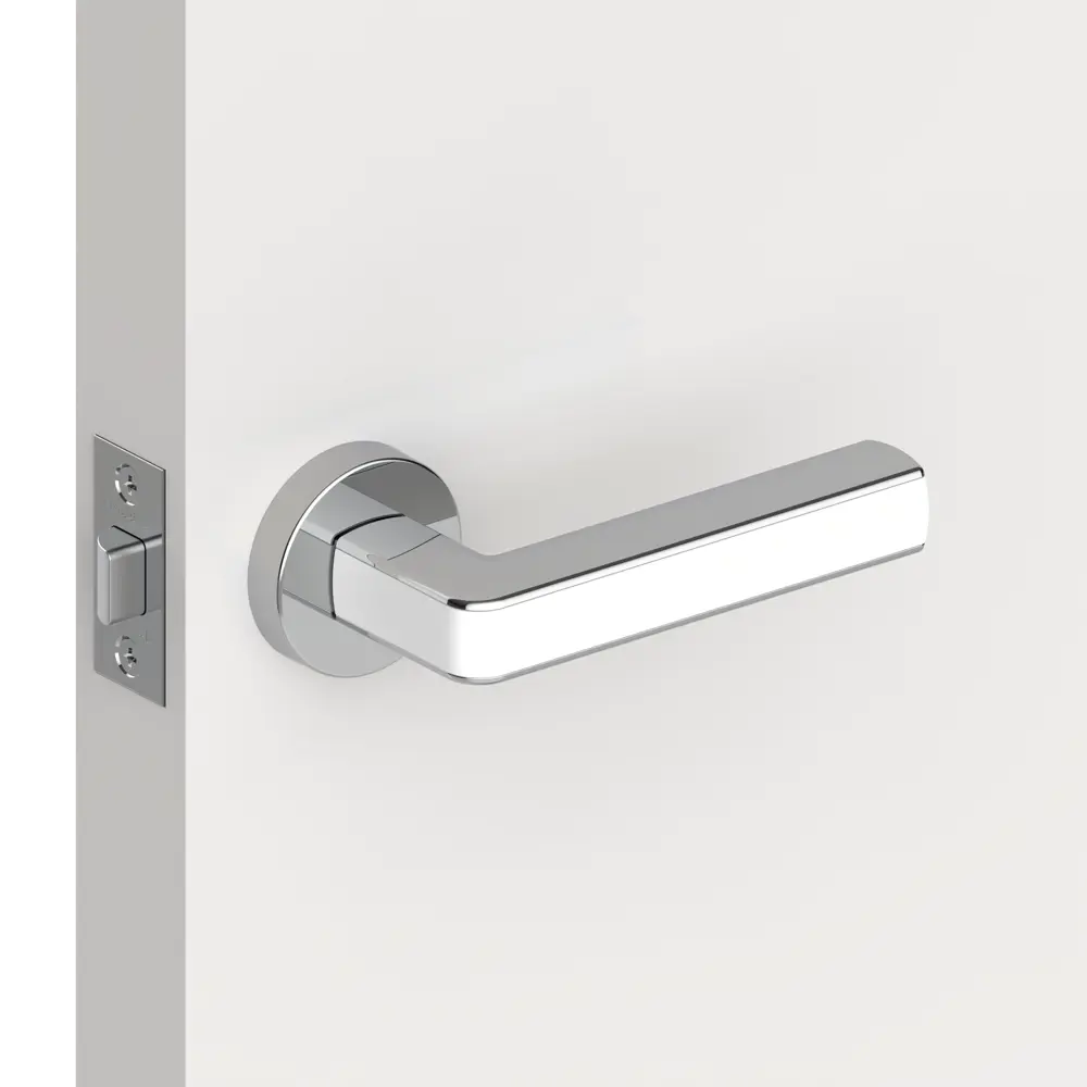 Ручка дверная Armadillo Cube URB3 без запирания ЦАМ гальваническое покрытие цвет хром/белый STLM-2150160 - Вид №4