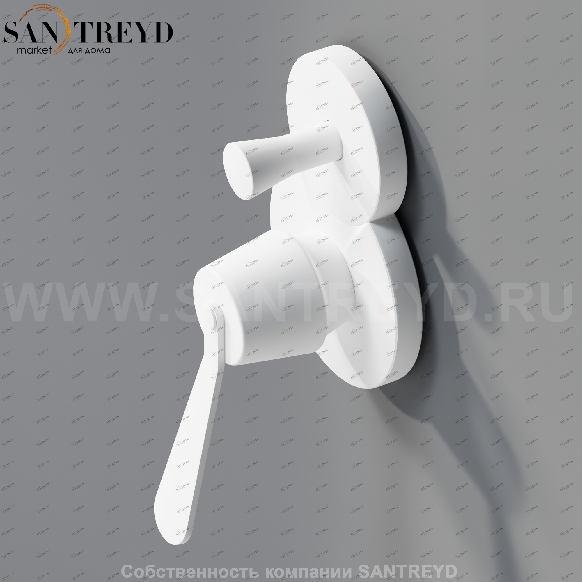 Встроенный однорычажный смеситель с ручкой и девиатором CRUB0911LEZ FEZ белый матовый Agape CRUB0911LZ