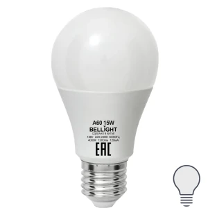 Лампа светодиодная Е27 220 В 15 Вт груша матовая 1200 лм, нейтральный белый свет