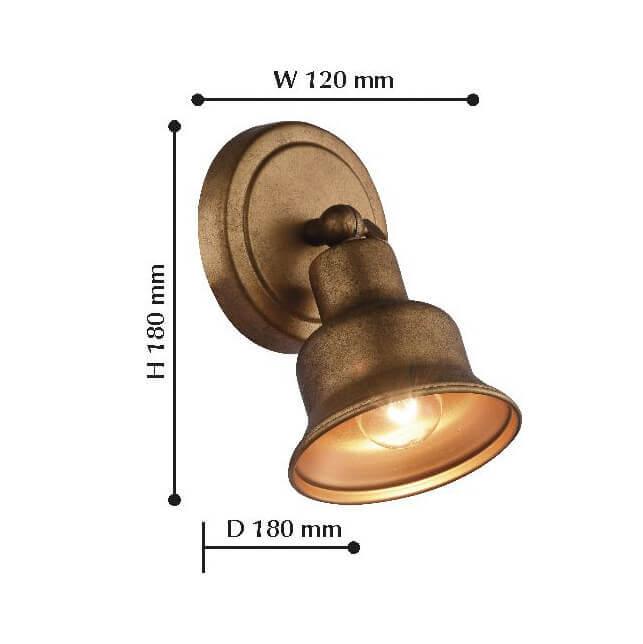 Спот настенный с металлическим плафоном золотой Clochette 2024-1W FAVOURITE CLOCHETTE 00-3925362 Золото  - Вид №1