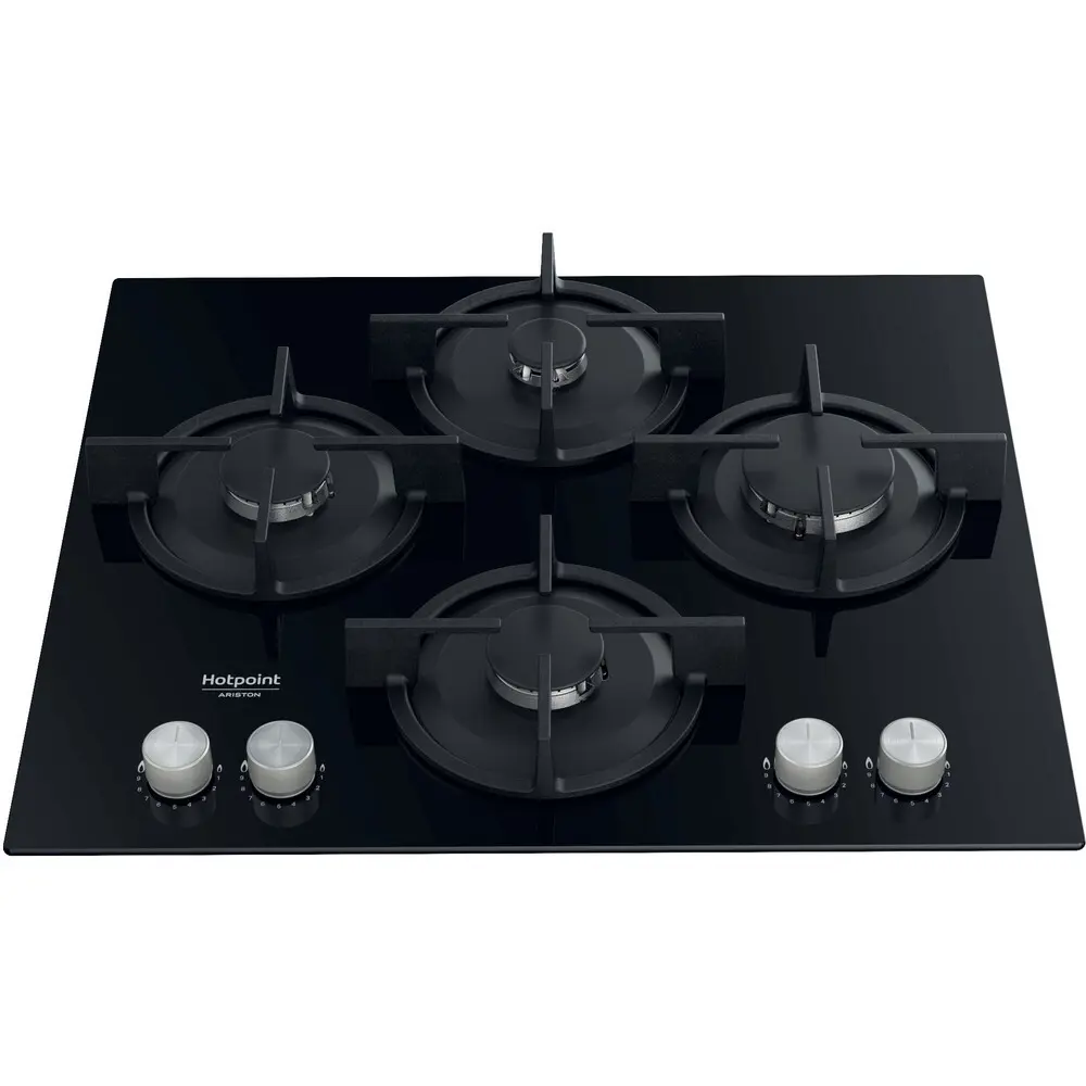 Варочная панель газовая Hotpoint QS 61S/BK 4 конфорки 60x51 см цвет чёрный STLM-2063238 - Вид №2