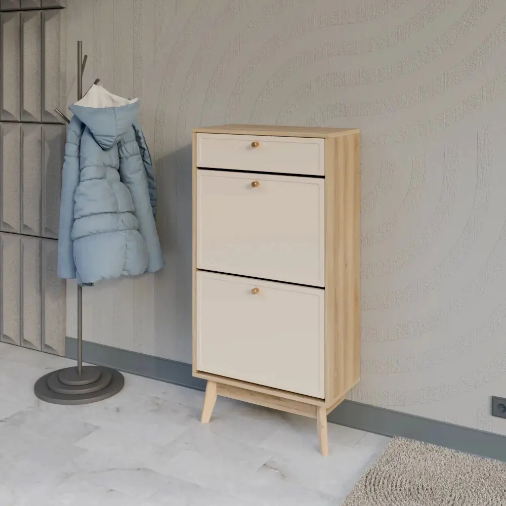 Обувница KONSENSA Лион Амьен 60x120x30 см 1 секция ЛДСП цвет бежевый 89448140 STLM-2001867