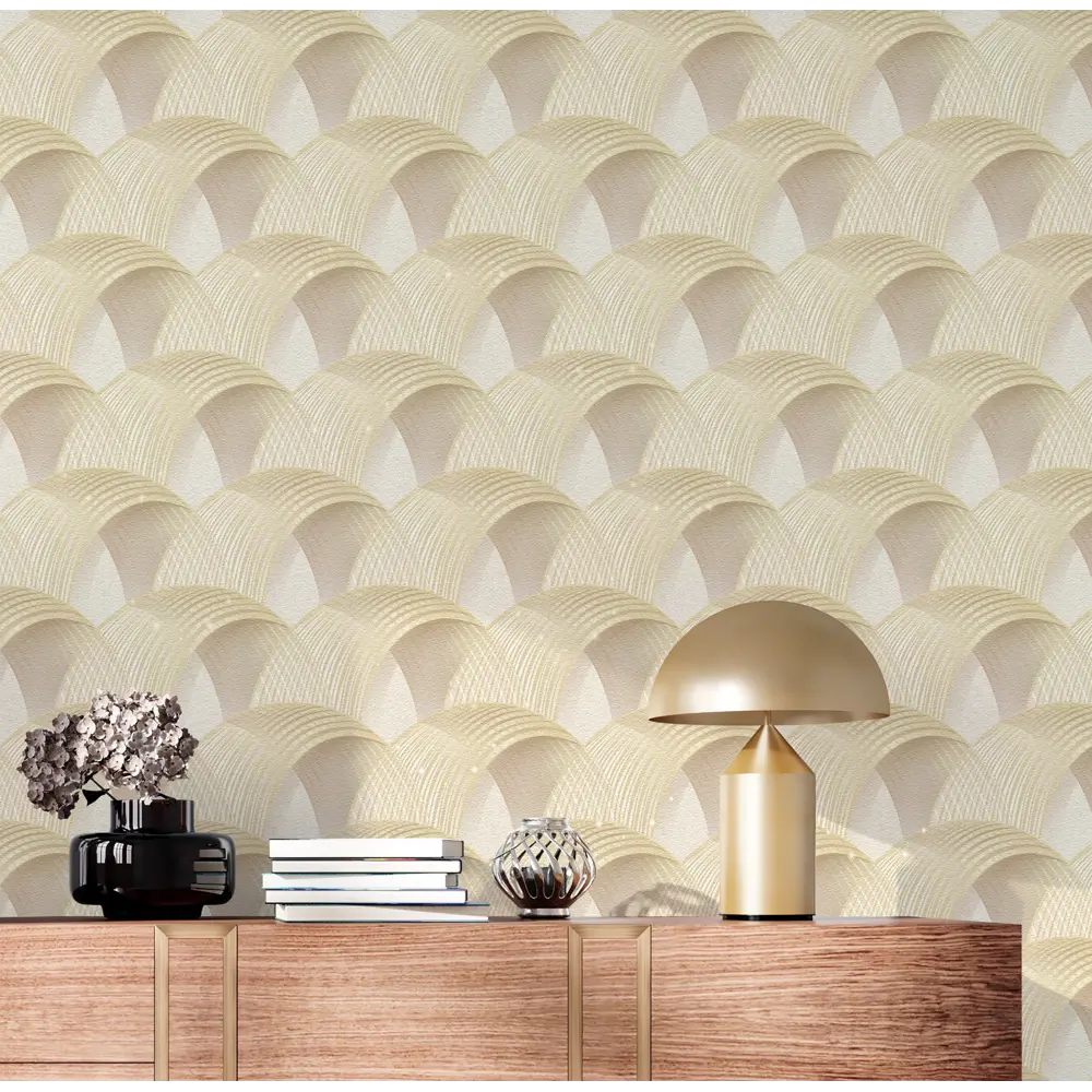 Обои флизелиновые WallSecret Escher бежево-золотые 1.06 м 8653-21 85559251 STLM-2125658 - Вид №3