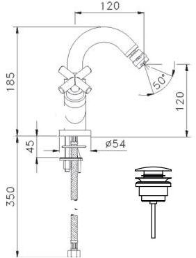 GUGLIELMI Смеситель для биде с аэратором Vera Fcpu58553 - Вид №1