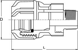 SANIT 72109302040 Присоединительный фитинг, имеющий коническую наружную резьбу из латуни  - Вид №1