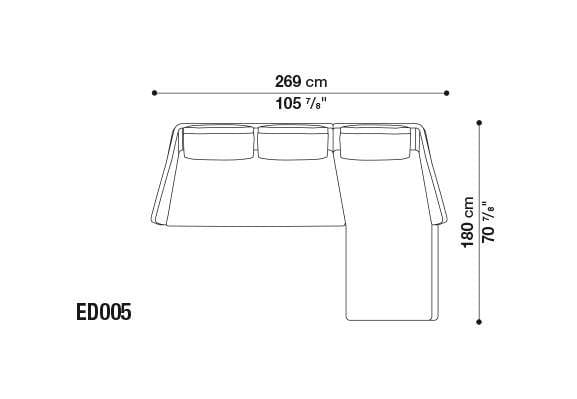 Тканевый диван с полуостровом B&B Italia Эдуард ARCH-00089989 - Вид №2