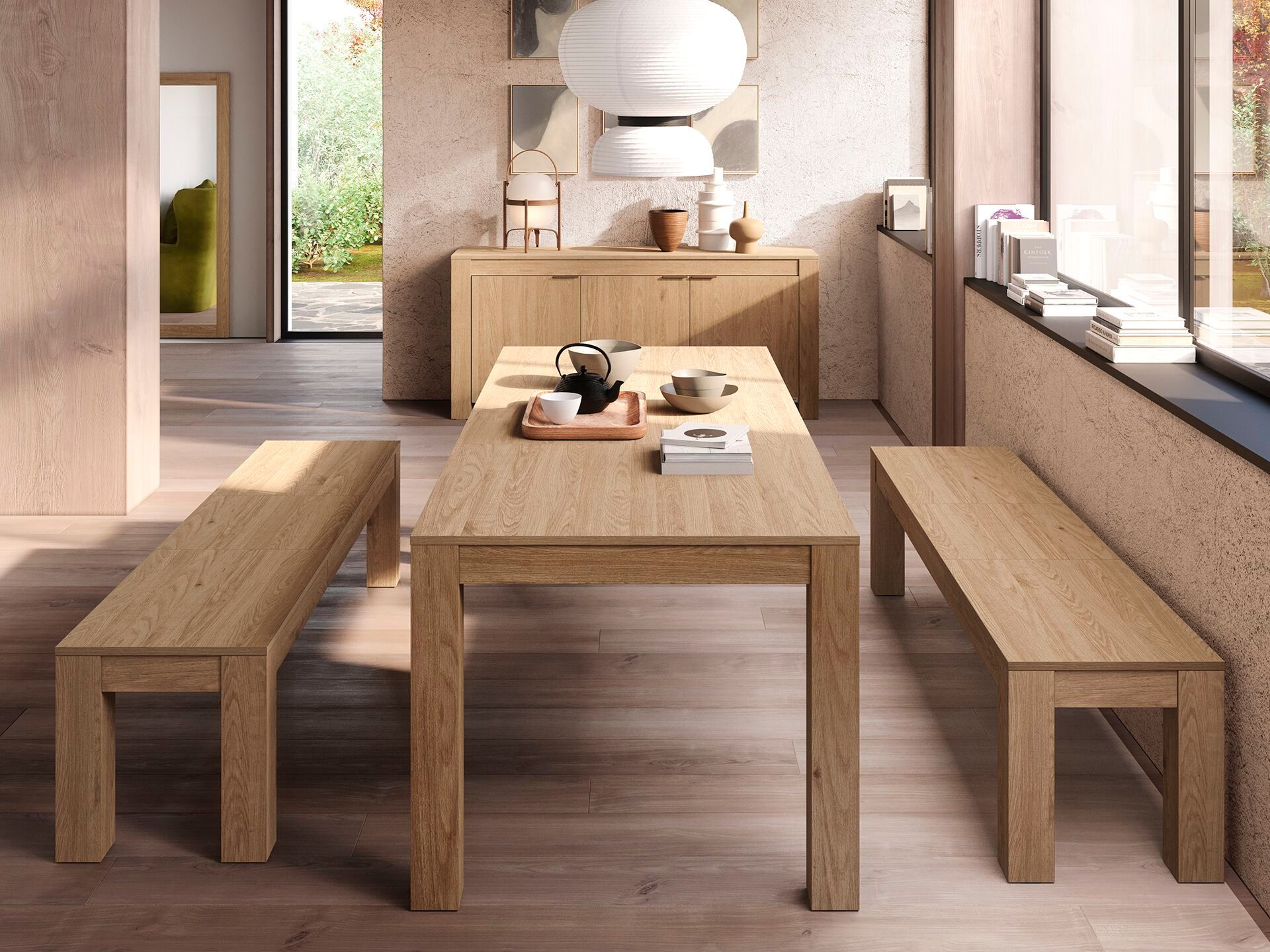 Выдвижной стол из дуба с 2 скамейками Mobili Fiver Rachele ARCH-00144679 - Вид №7