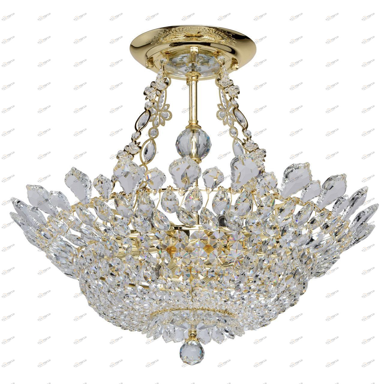 Потолочный светильник MW-Light Патриция 2 447011012 MW-LIGHT ДИЗАЙНЕРСКИЕ, ПАТРИЦИЯ 201816 Золото;прозрачный 