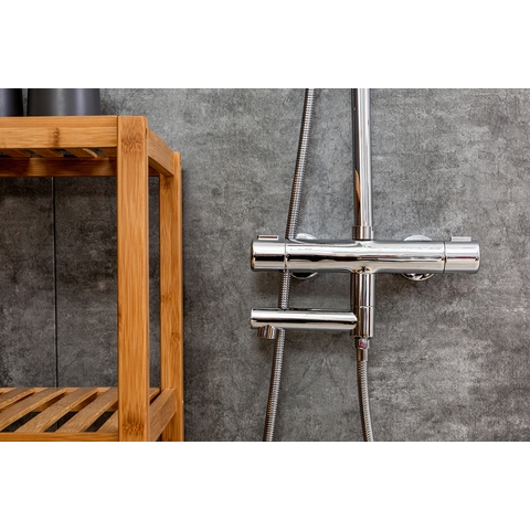 Orange Thermo T02-911cr Душевая система с поворотным изливом и термостатом черный sun-id-1517027 - Вид №4