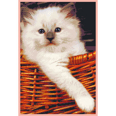 150х223кл Схема для вышивания цв. А3 ДК-073 "Котенок в корзине" Santreyd 