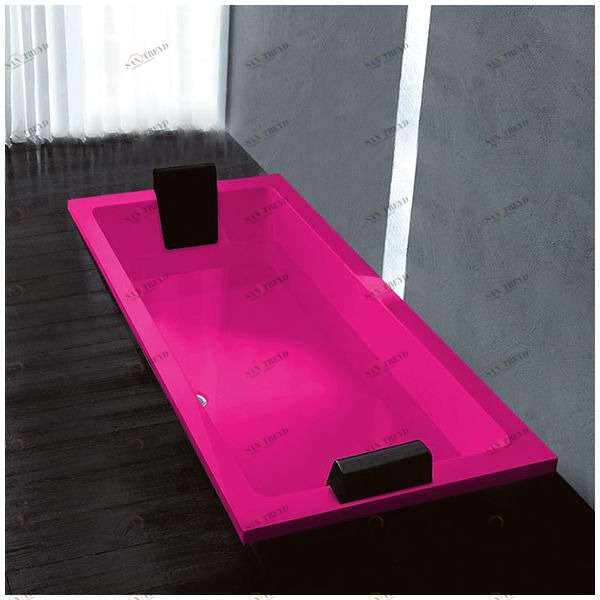 Ванна Gruppo treesse Quadra 180 V0780-SX-R розовая прямоугольная встроенная левая VINV0780SXR
