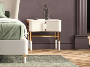 Кожаная тумбочка