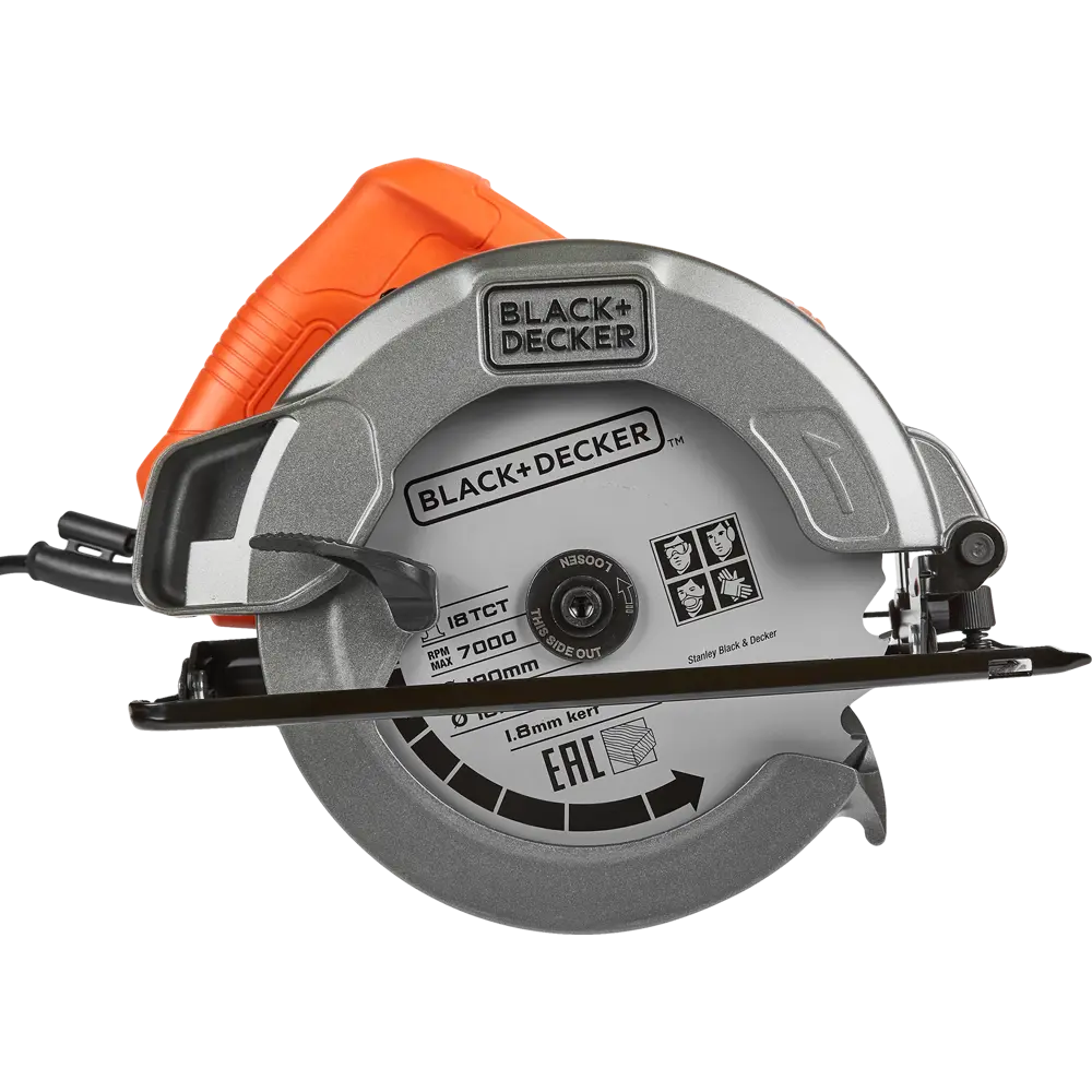Пила циркулярная сетевая Black&Decker CS1004, 1400 Вт, 190 мм BLACK + DECKER STLM-2085822 - Вид №1