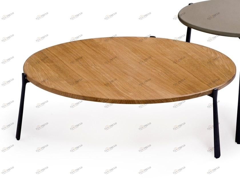 TRIBÙ Круглый садовый стол из алюминия и дерева Branch sun-id-1401178