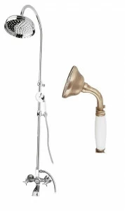 Душевая стойка со смесителем, с изливом, верхним и ручным душем CEZARES LORD-CVD-02-Bi