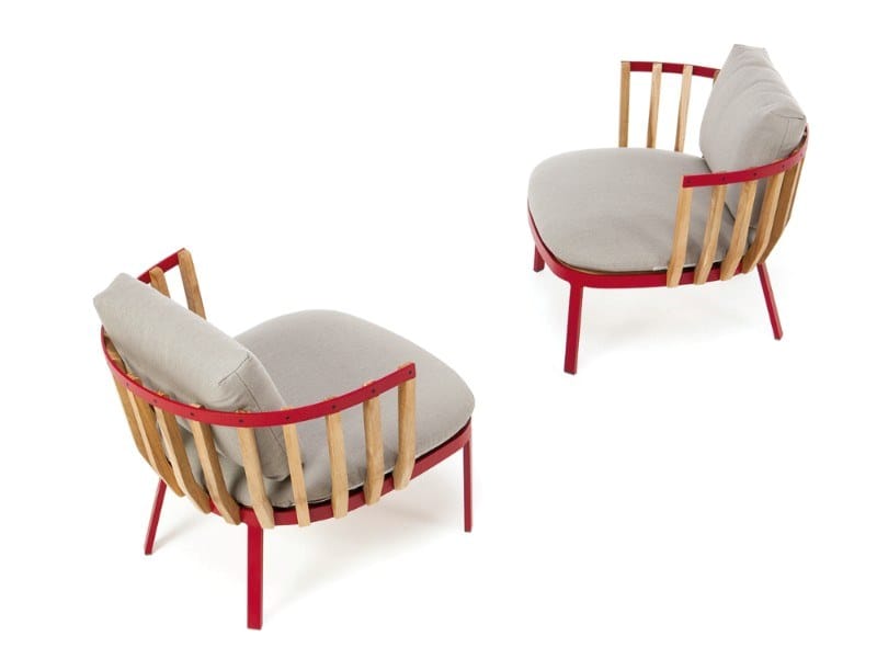 Садовое кресло из тикового дерева с подлокотниками Ethimo качели ARCH-00010047 - Вид №5