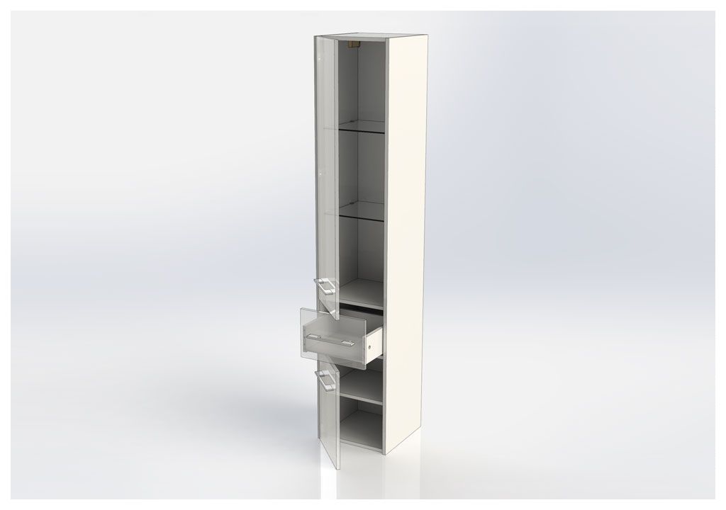 Шкаф-пенал для ванной Aquanet Августа 35 белый 00210016 - Вид №3