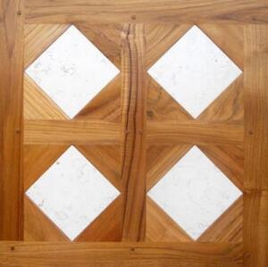 Модульный паркет Da Vinci Модульный паркет с камнем Саттон-валенс Индонезийский Тик Любая на выбор (Гладкая) 500х500 мм.