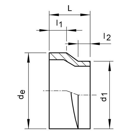 SANIT 841750210720204 Снижение, PE 100, SDR 33, короткий, эксцентричный  - Вид №1