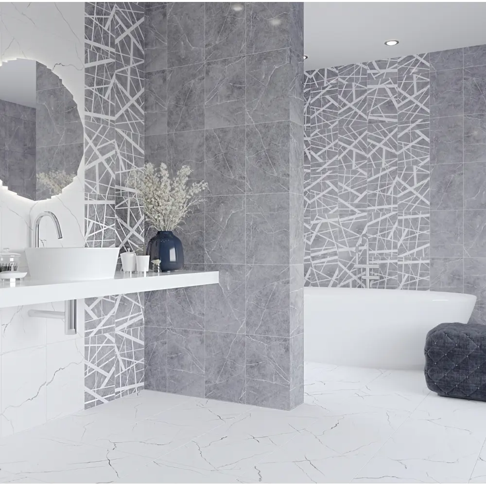 Глазурованный керамогранит Керамин Эйра 40x40 см 1.76 м² матовый цвет белый STLM-2010102 - Вид №3