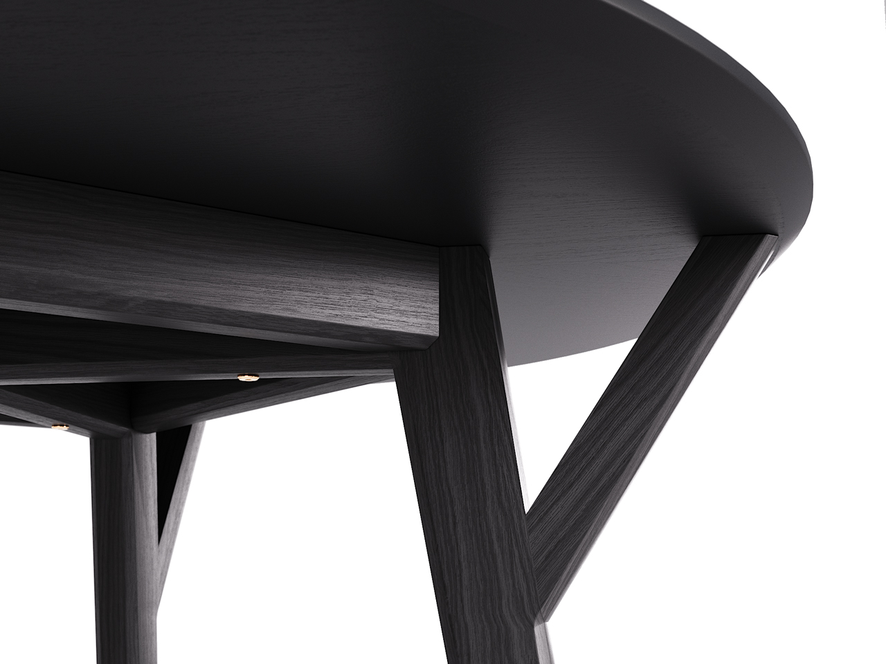 Обеденный стол круглый черный дуб, черный 102 см Circle THE IDEA  210020 Черный  - Вид №1