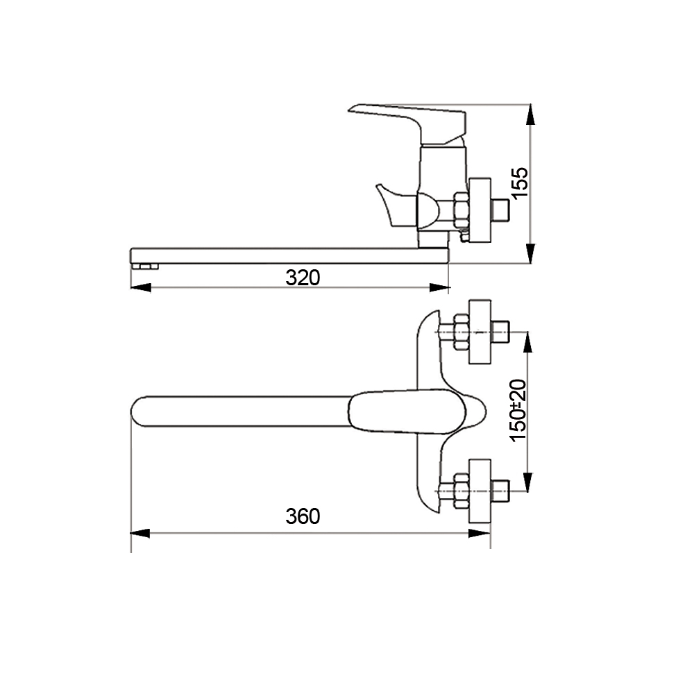 Смеситель для ванны Raiber Iceberg R3504 однорычажный R3504 Santreyd  - Вид №3