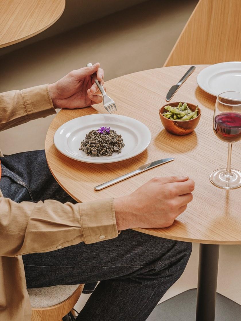 ENEA Круглый стол со стальным основанием и дубовой столешницей Iron sun-id-1475870 - Вид №9