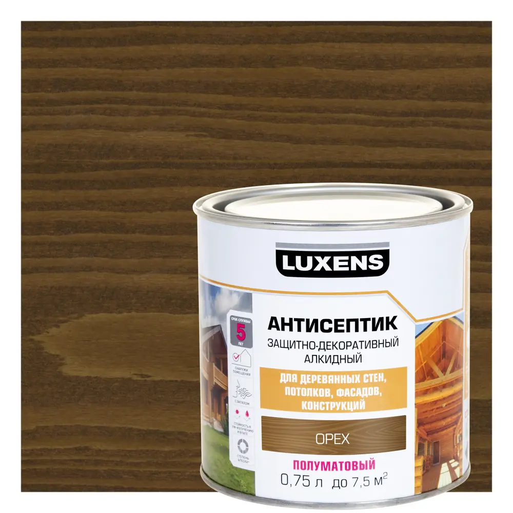 Антисептик Luxens для защиты дерева снаружи - орех 0.75 л 89345676 STLM-1325538
