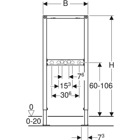 111.740.00.1 Инсталляция Geberit Duofix для душей и ванн, 98–112 см, настенный смеситель наружного монтажа Geberit  - Вид №2