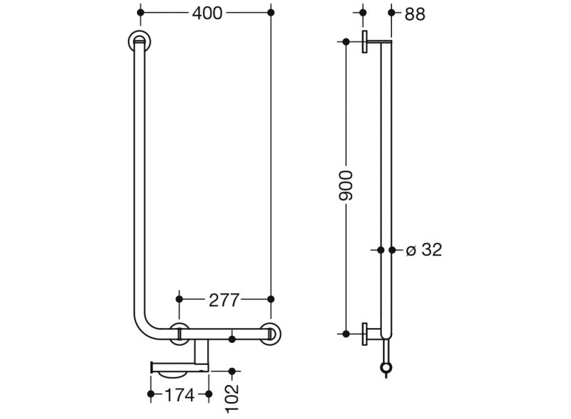 900.22.111XA угловая ручка HEWI System 900 - Вид №1