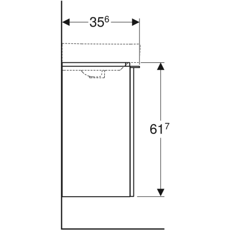 500.364.JR.1 Шкафчик для раковины Geberit Smyle Square, с одной дверцей Geberit  - Вид №19