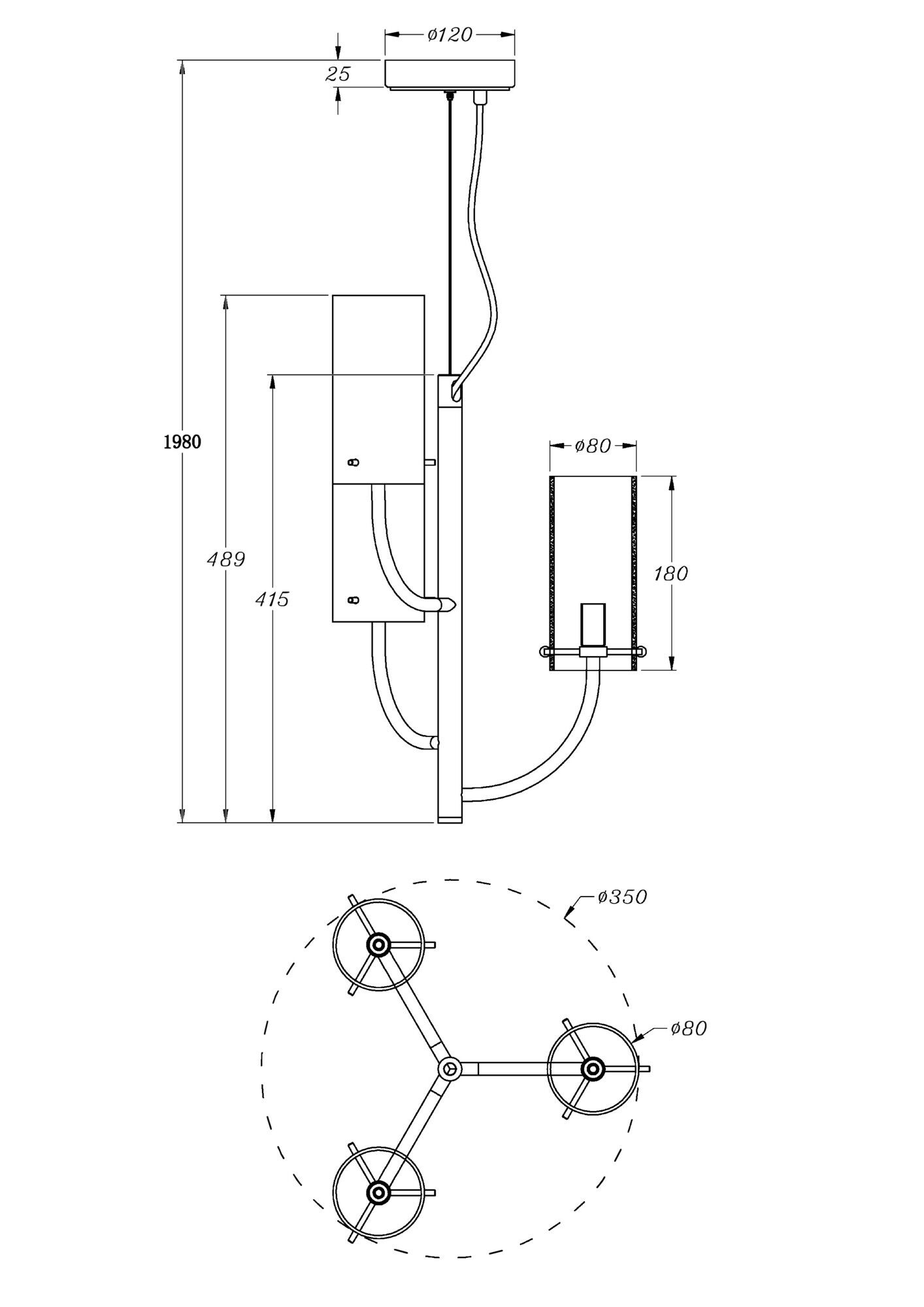 Стеклянная люстра Maytoni Arco ARCH-00112909 - Вид №3