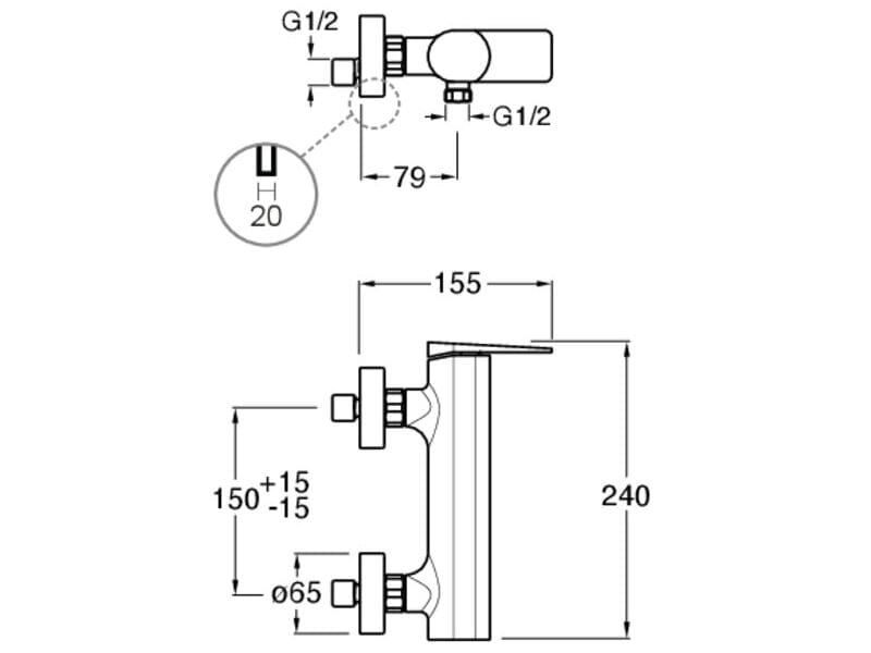 Однорычажный открытый смеситель для душа CRISTINA Rubinetterie Blade ARCH-00016457 - Вид №1