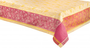 10610820 Яковлевский жаккард Скатерть прямоугольная Яковлевский Жаккард Летняя 170х250см желто-фиолетовая, полулен Ткань