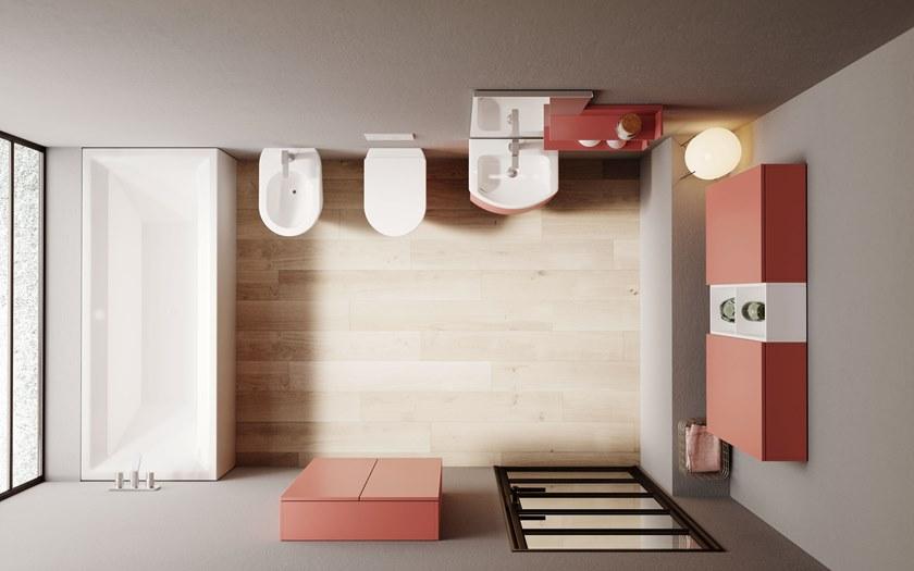 Mobiltesino Лаковая тумба под умывальник с зеркалом Estra sun-id-1382086 - Вид №2