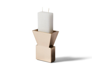 Блестящий матовый бронзовый подсвечник