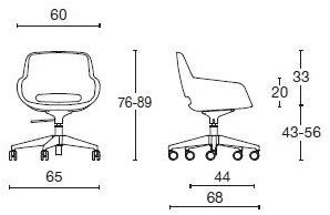 Diemme Мягкое офисное кресло с 5 спицами и колесами из ткани Clea plus sun-id-1399337 - Вид №4