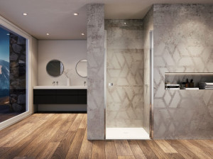 Стеклянная ниша душевая кабина с распашной дверью