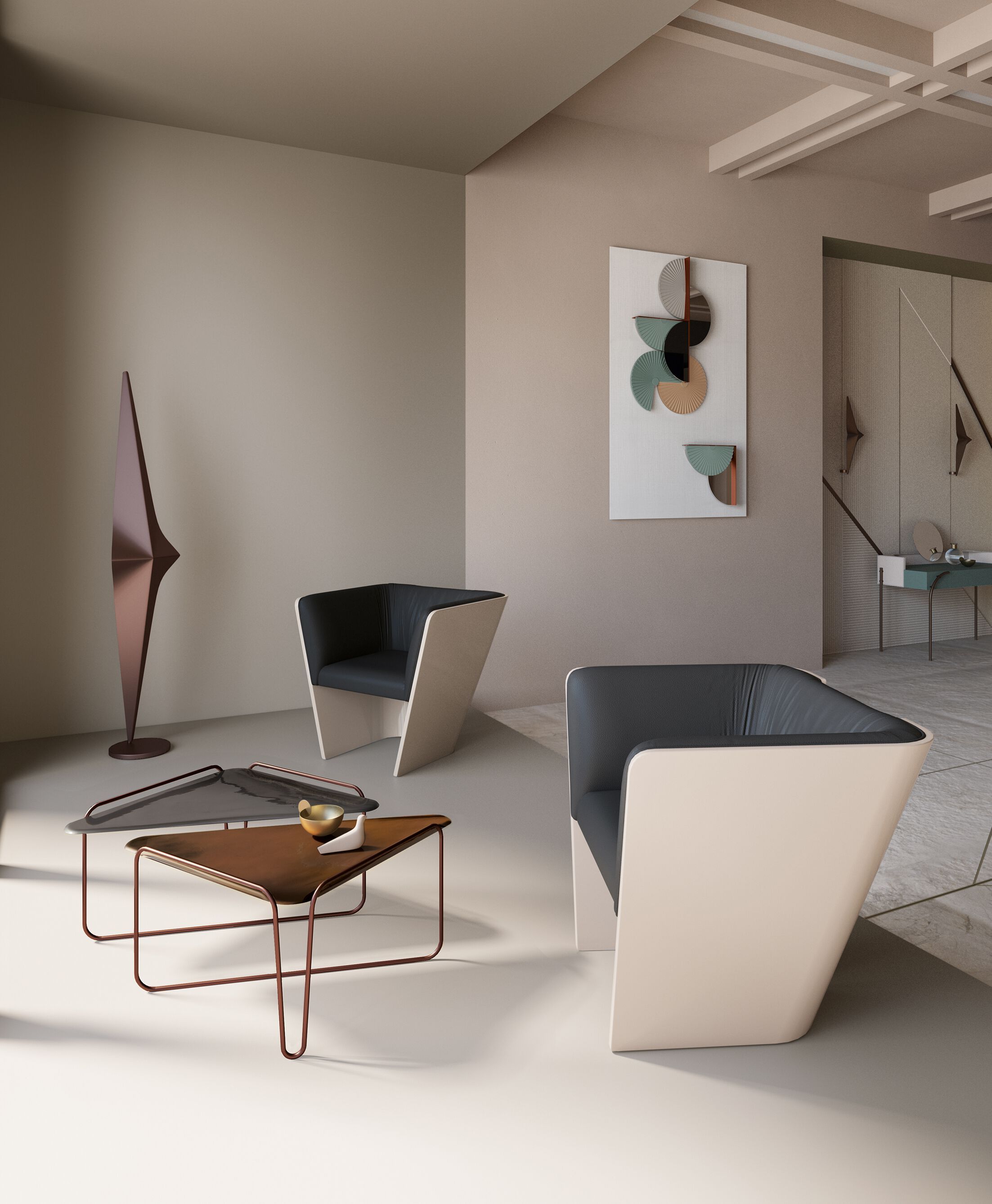 Кожаное кресло с подлокотниками Bizzotto Italia Нара ARCH-00129276 - Вид №3