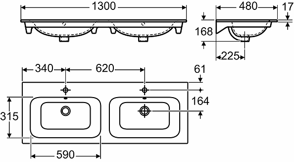 85204 Накладная раковина на столешницу  прямоугольная IFO  - Вид №1