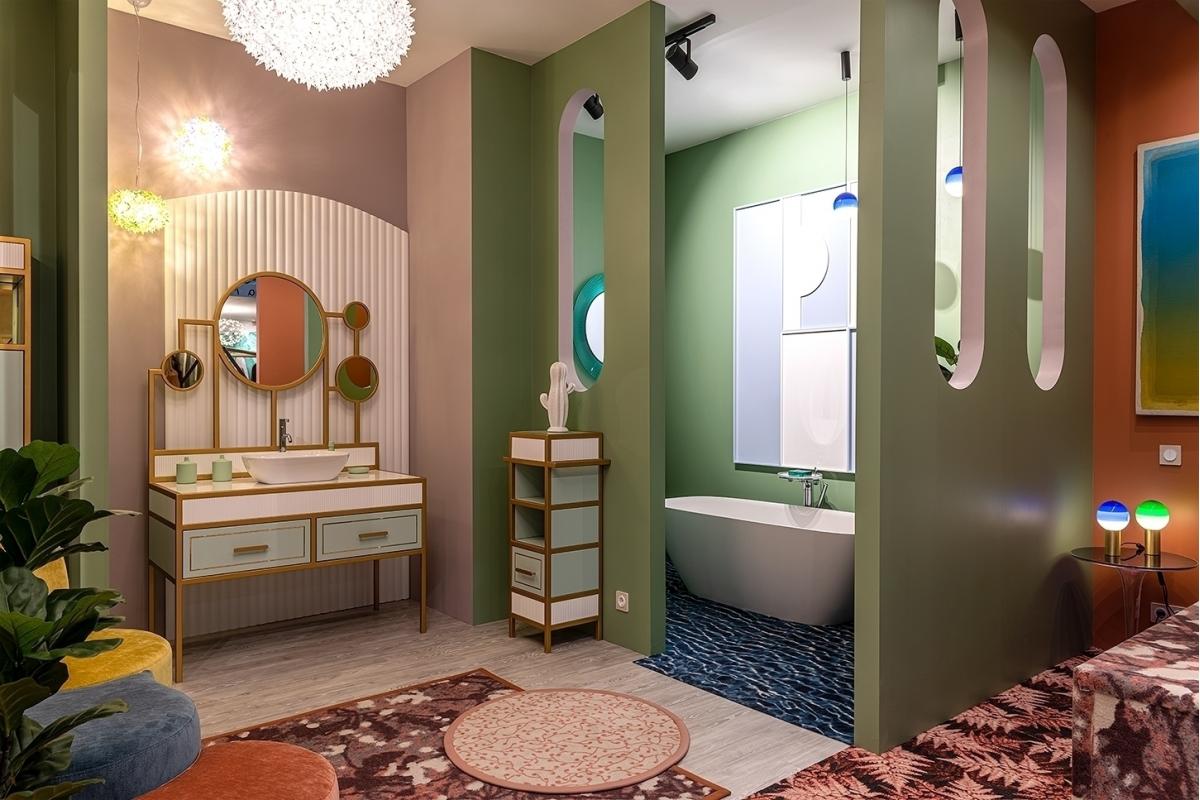 085703 Настольный светильник S розовый-латунь Marset Dipping Light  - Вид №9