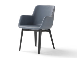 Кожаный мягкий стул с подлокотниками