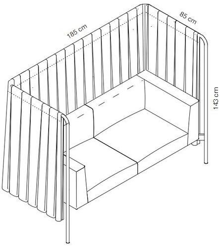 Caimi Brevetti 2-х местный тканевый диван с высокой спинкой Snowsound extra sun-id-1505372 - Вид №5