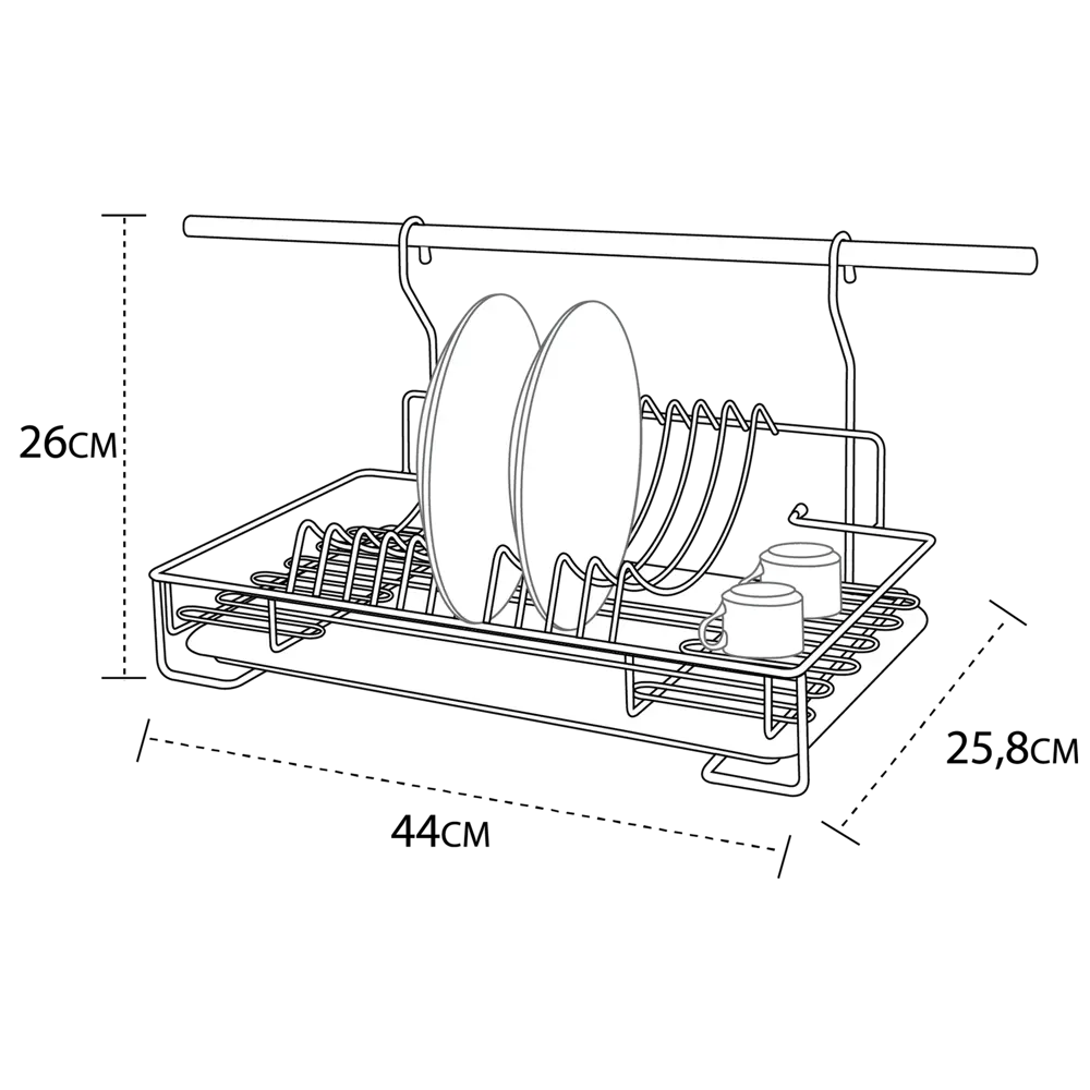 Сушилка для посуды навесная Delinia 44x25.8x26 см сталь цвет хром STLM-2008993 - Вид №4